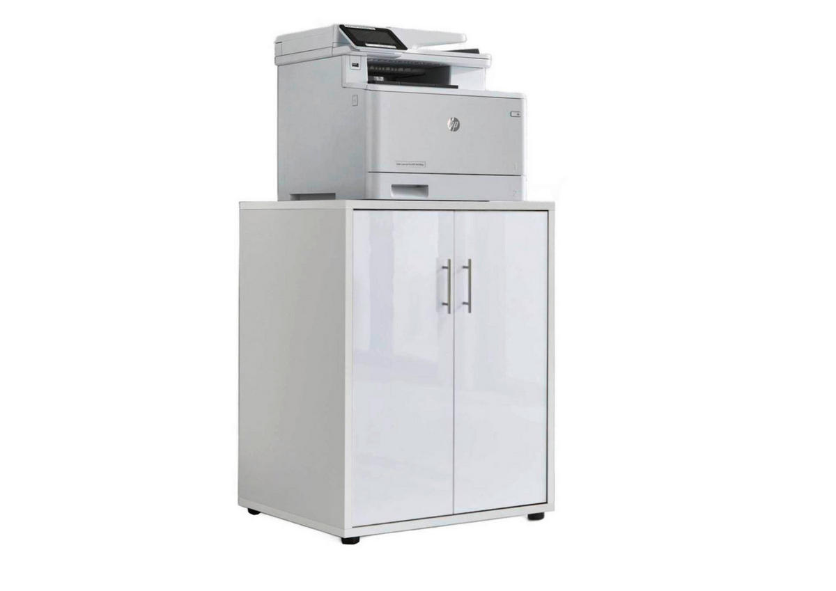 AKTENSCHRANK Weiß, Weiß Hochglanz  - Weiß Hochglanz/Weiß, MODERN, Holzwerkstoff (54/74/50cm) - MID.YOU