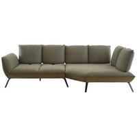 ECKSOFA  in Flachgewebe Olivgrün  320/169 cm  - Schwarz/Olivgrün, Design, Textil/Metall (320/169cm) - Moderano