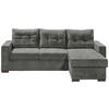 ECKSOFA Grau Mikrovelours  - Schwarz/Grau, Basics, Kunststoff/Textil (230/154cm) - MID.YOU