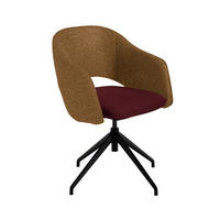 ARMLEHNSTUHL  Stoffauswahl, Wippfunktion, Sitzfläche 360° drehbar, gepolsterte Armlehnen Flachgewebe  - Weinrot/Schwarz, Design, Textil/Metall (63/74-90/57-73cm) - Koinor