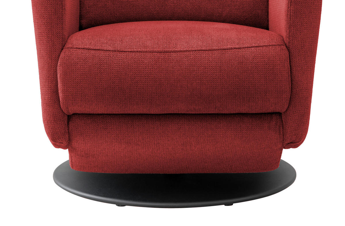 RELAXSESSEL in Textil Rot  - Rot/Schwarz, Modern, Textil/Metall (77/105/87-154cm) - Livetastic