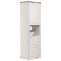 VITRINE in Grau, Weiß  - Weiß/Grau, LIFESTYLE, Glas/Holzwerkstoff (69,4/209,2/42,5cm) - Hom`in
