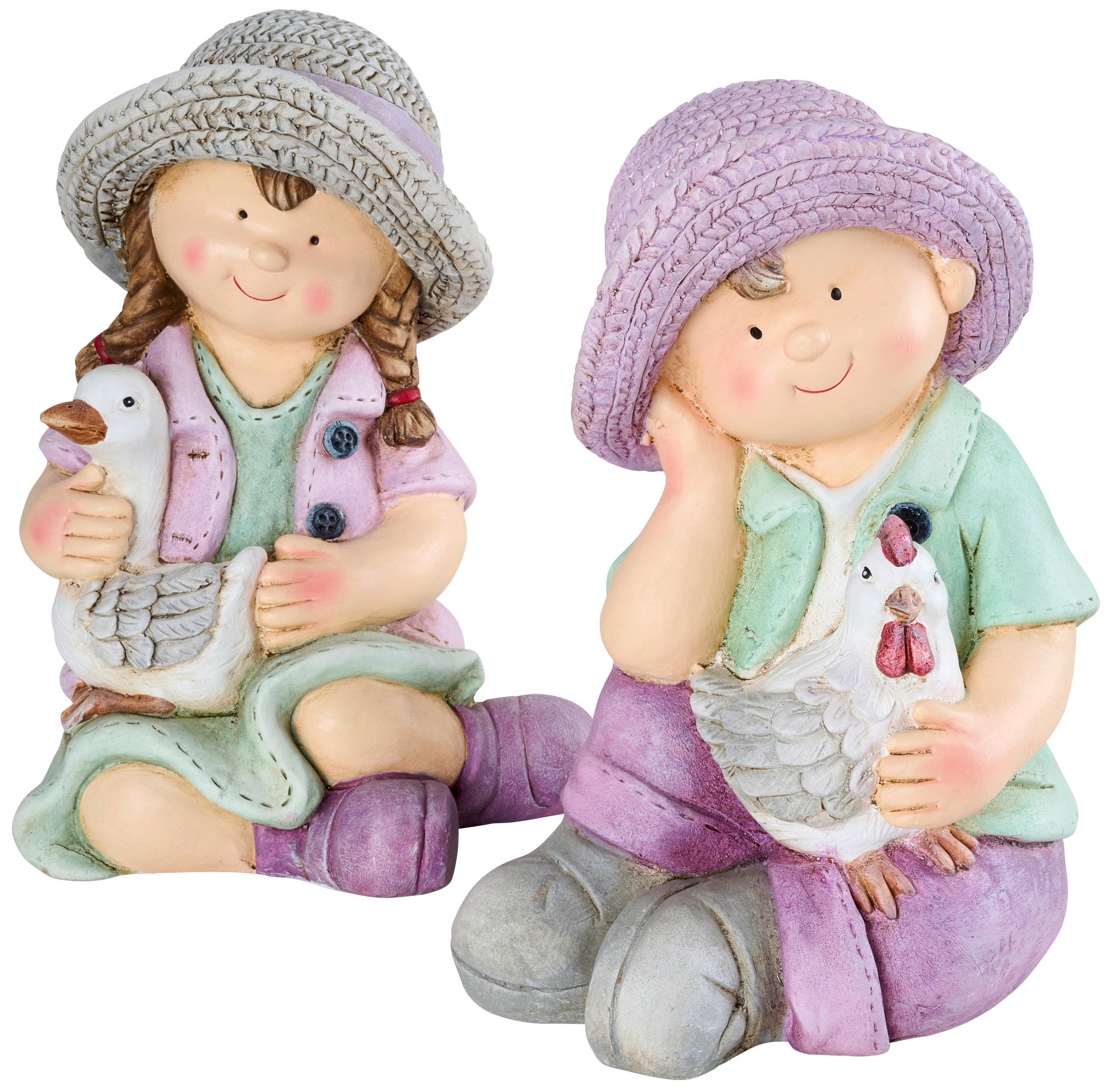 DEKORATIVNA FIGURA DIJETE - bijela/zelena, Lifestyle, kamen (22/30,5/19cm)