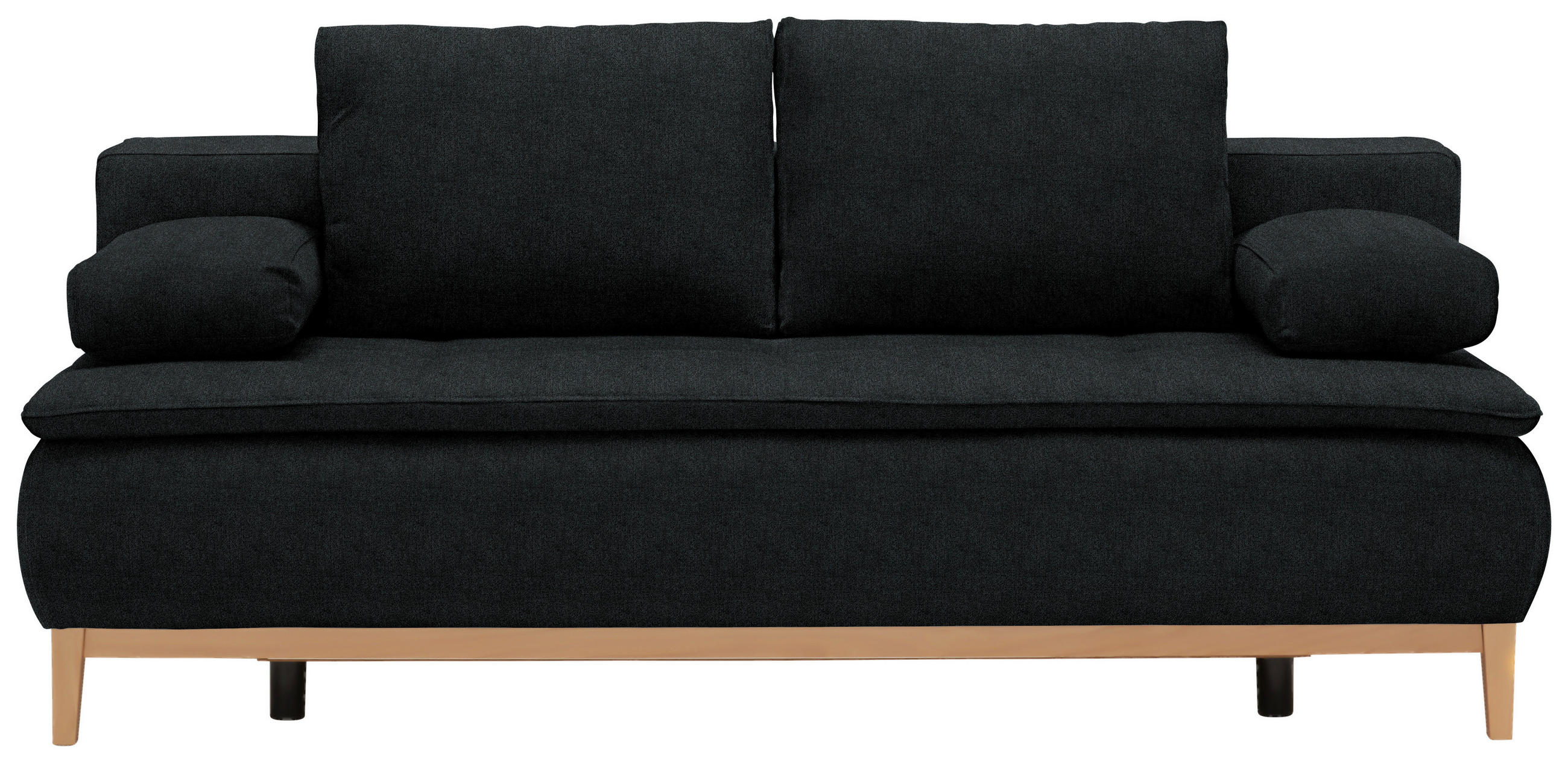 BOXSPRINGSOFA in Webstoff Anthrazit  - Eichefarben/Anthrazit, Design, Holz/Textil (202/78/93/100cm) - Venda