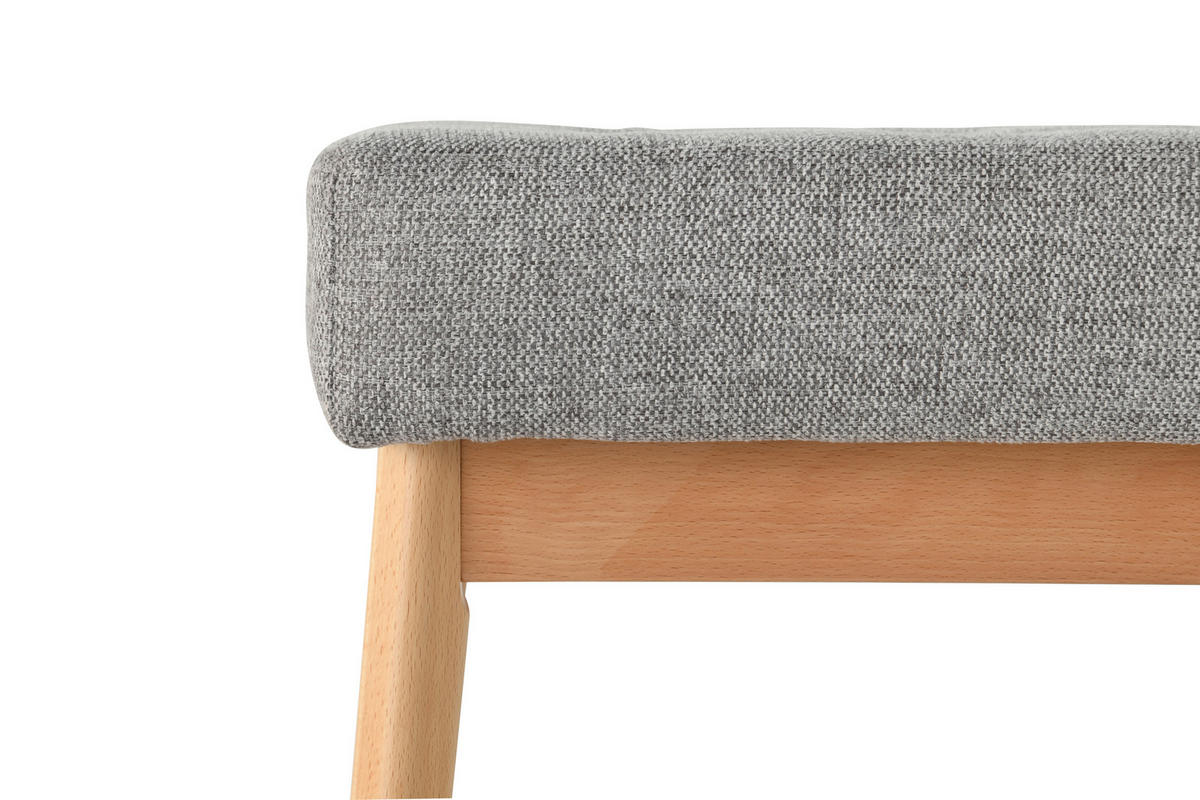 GARDEROBENBANK - Eichefarben/Grau, Design, Holz/Textil (100/48/36cm) - MID.YOU