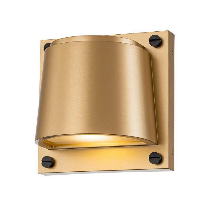 AUSSENWANDLEUCHTE - Messingfarben, Konventionell, Kunststoff/Metall (12/16.5/16.5cm)