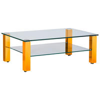 COUCHTISCH in Metall, Glas 110/70/42,5 cm  - Gelb, Design, Glas/Kunststoff (110/70/42,5cm)