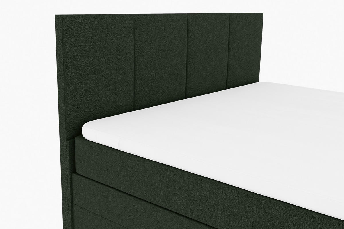 BOXSPRINGBETT 200/200 cm,  in Grün, Bettkasten, Topper, Matratzen, H3 = fest  - Chromfarben/Grün, KONVENTIONELL, Kunststoff/Textil (200/200cm) - Boxxx