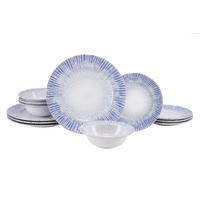 TAFELSERVICE Rondo Summertime 12-teilig  - Weiss/Hellblau, Design, Keramik - Creatable