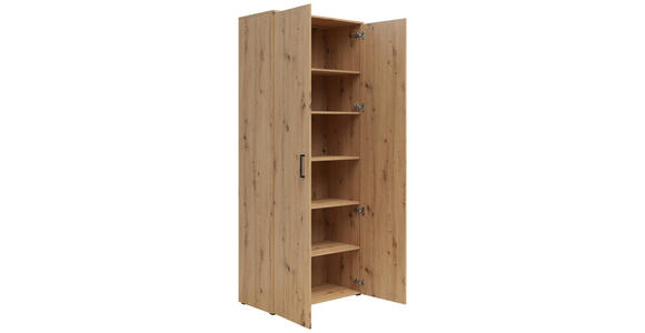 MEHRZWECKSCHRANK 80/195/40 cm  - Anthrazit/Schwarz, MODERN, Holzwerkstoff/Kunststoff (80/195/40cm) - Carryhome