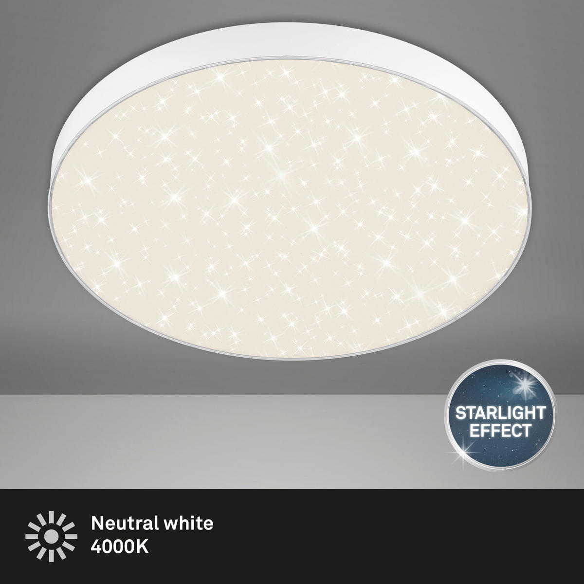 LED PLAFONJERA  - crna, Dizajnerski, plastika (38,7/3,6cm)