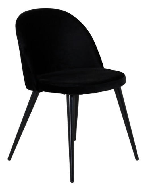 STOL  i stål sammet  - svart, Design, metall/textil (50/76,5/57cm) - Best Price