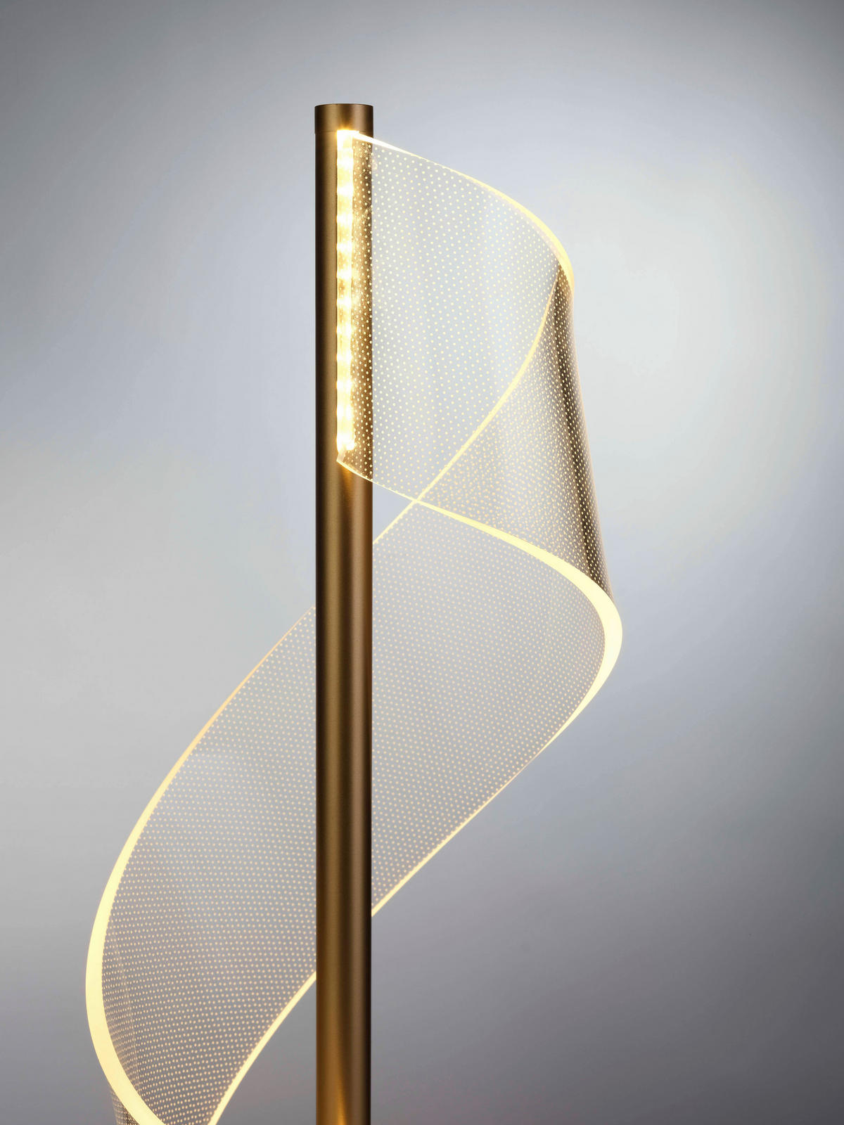 LED ASZTALI LÁMPA - krómszínű/áttetsző, Design, műanyag/fém (18/18/49,5cm)