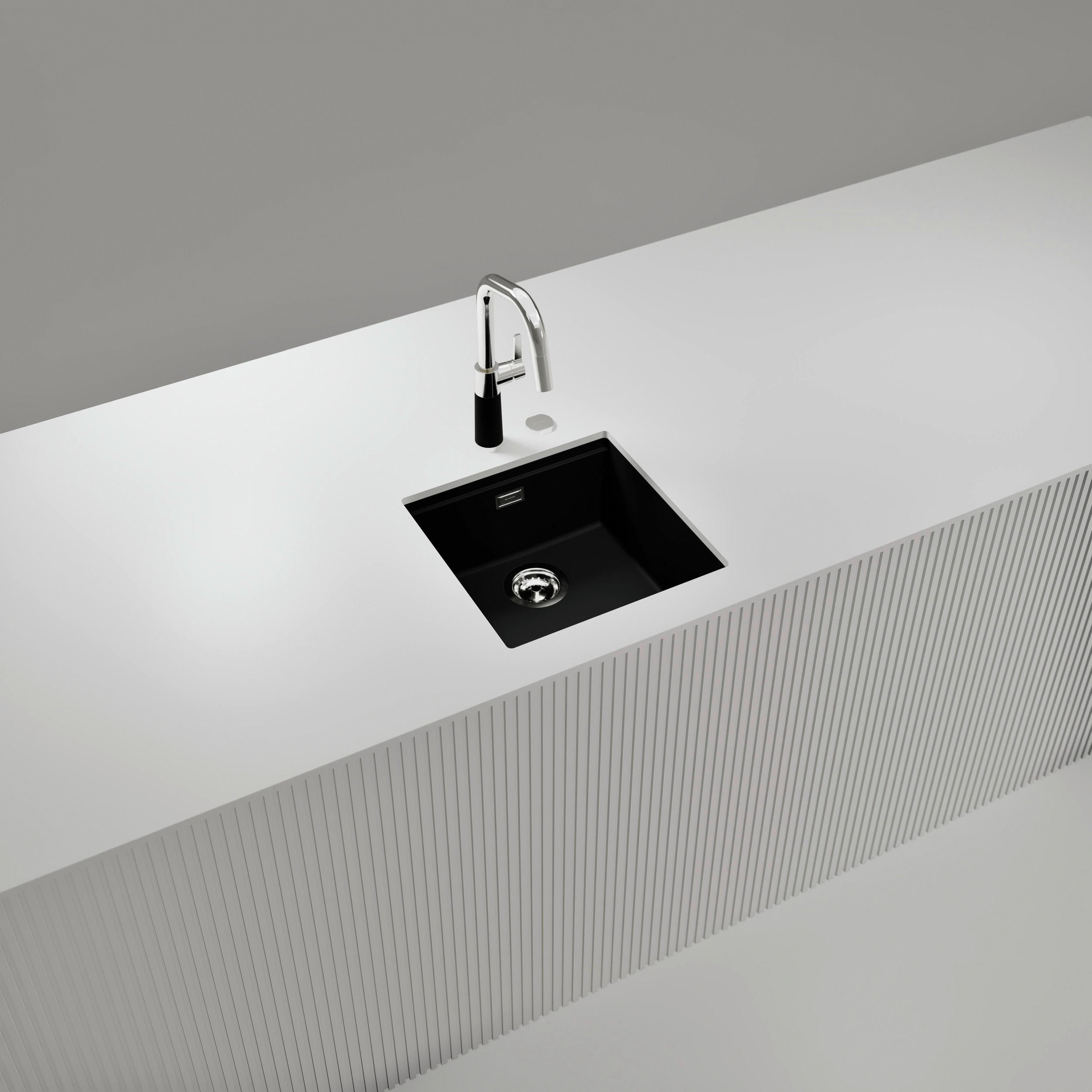SPÜLE KIRN100UNGT  - Schwarz, Basics, Stein (45,6/28,9/45,6cm) - Schock