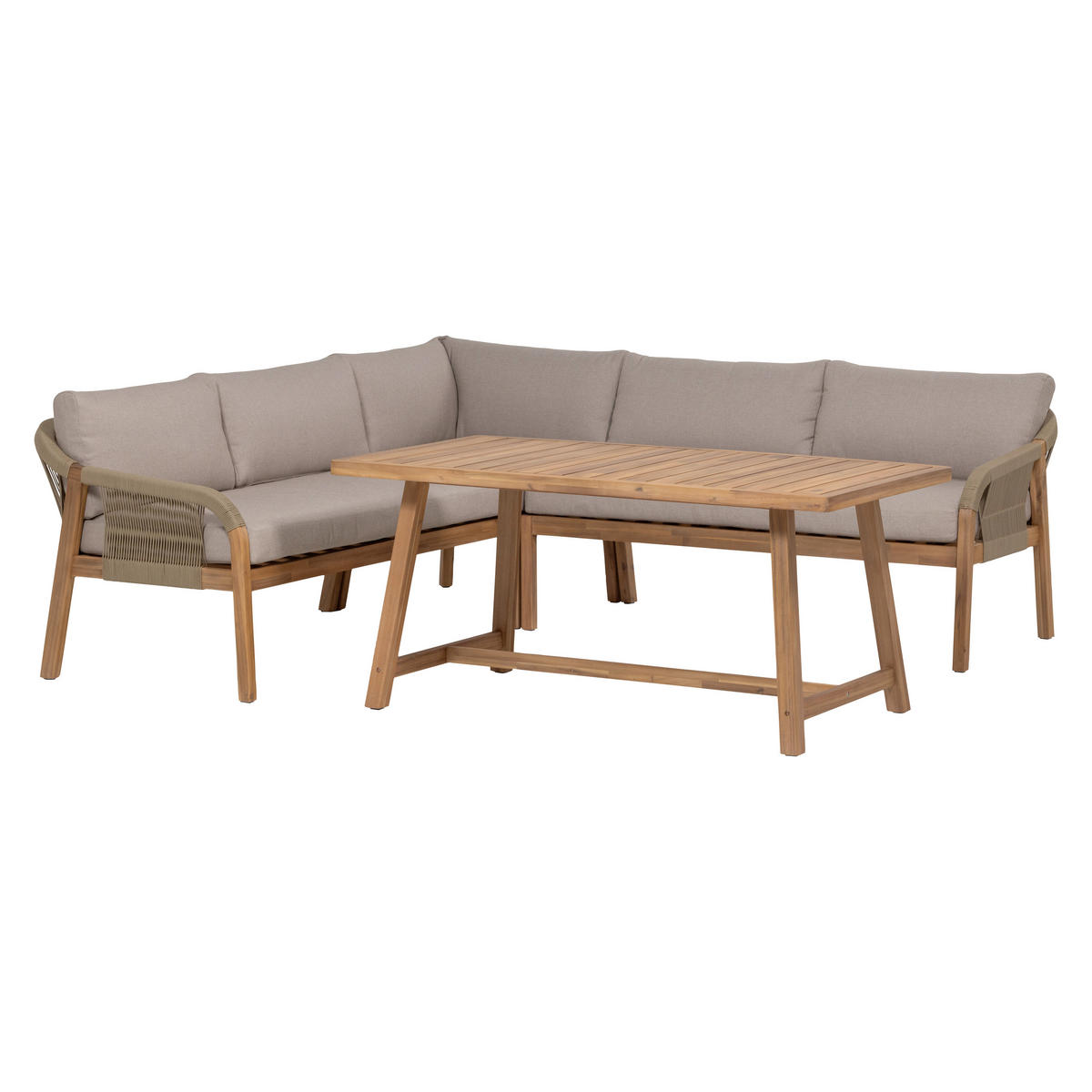DINING-LOUNGESET  - Naturfarben, MODERN, Holz/Textil (81/151cm) - Livetastic