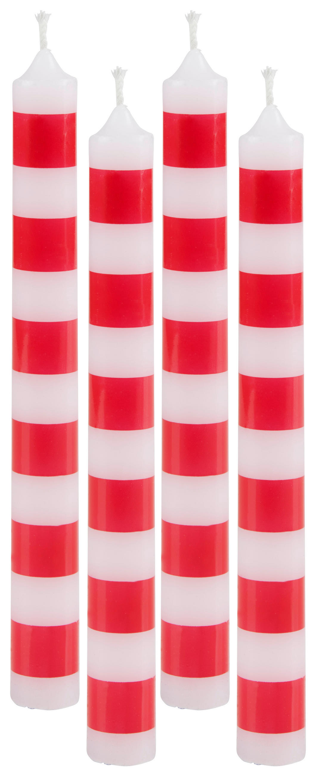  STABKERZENSET  - Rot/Weiß, Basics, Naturmaterialien/Paraffin (2,2/20cm)
