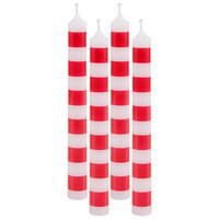  STABKERZENSET  - Rot/Weiß, Basics, Naturmaterialien/Paraffin (2,2/20cm)