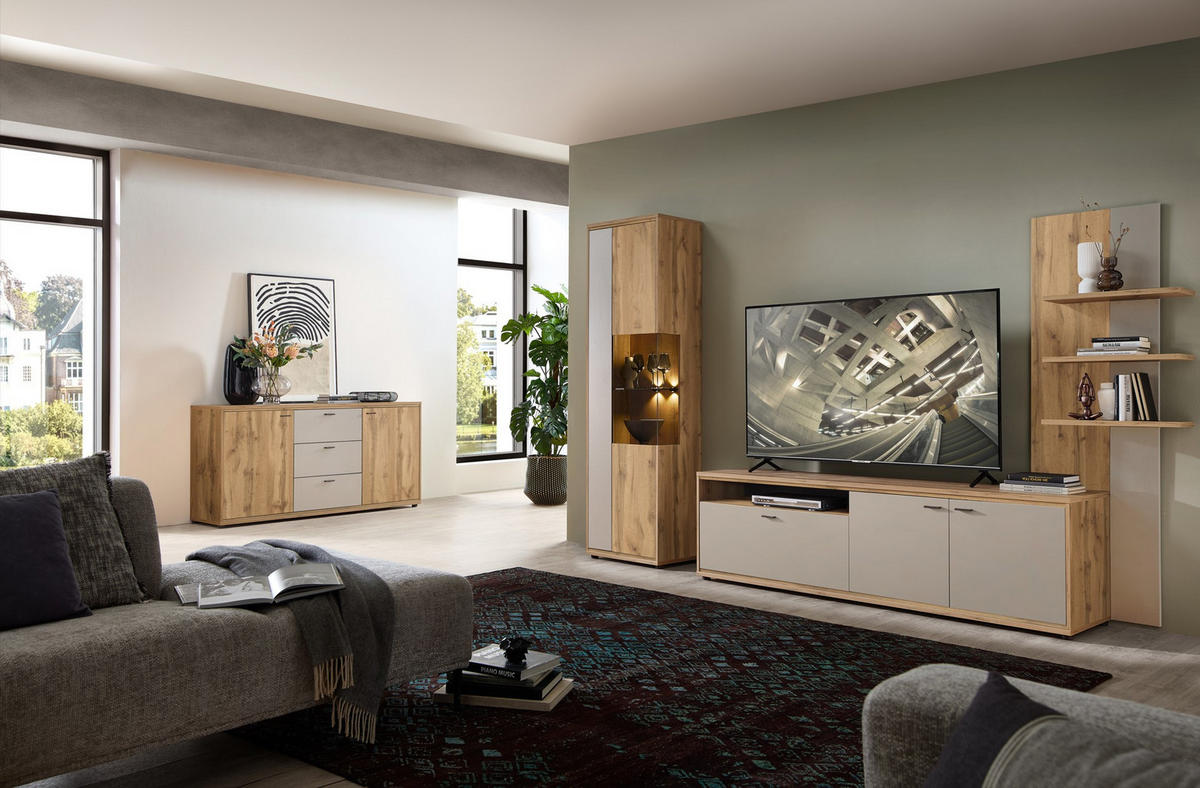 SIDEBOARD 170/86/49 cm  in Eichefarben, Kaschmir  - Kaschmir/Eichefarben, Design, Holzwerkstoff/Metall (170/86/49cm) - Livetastic