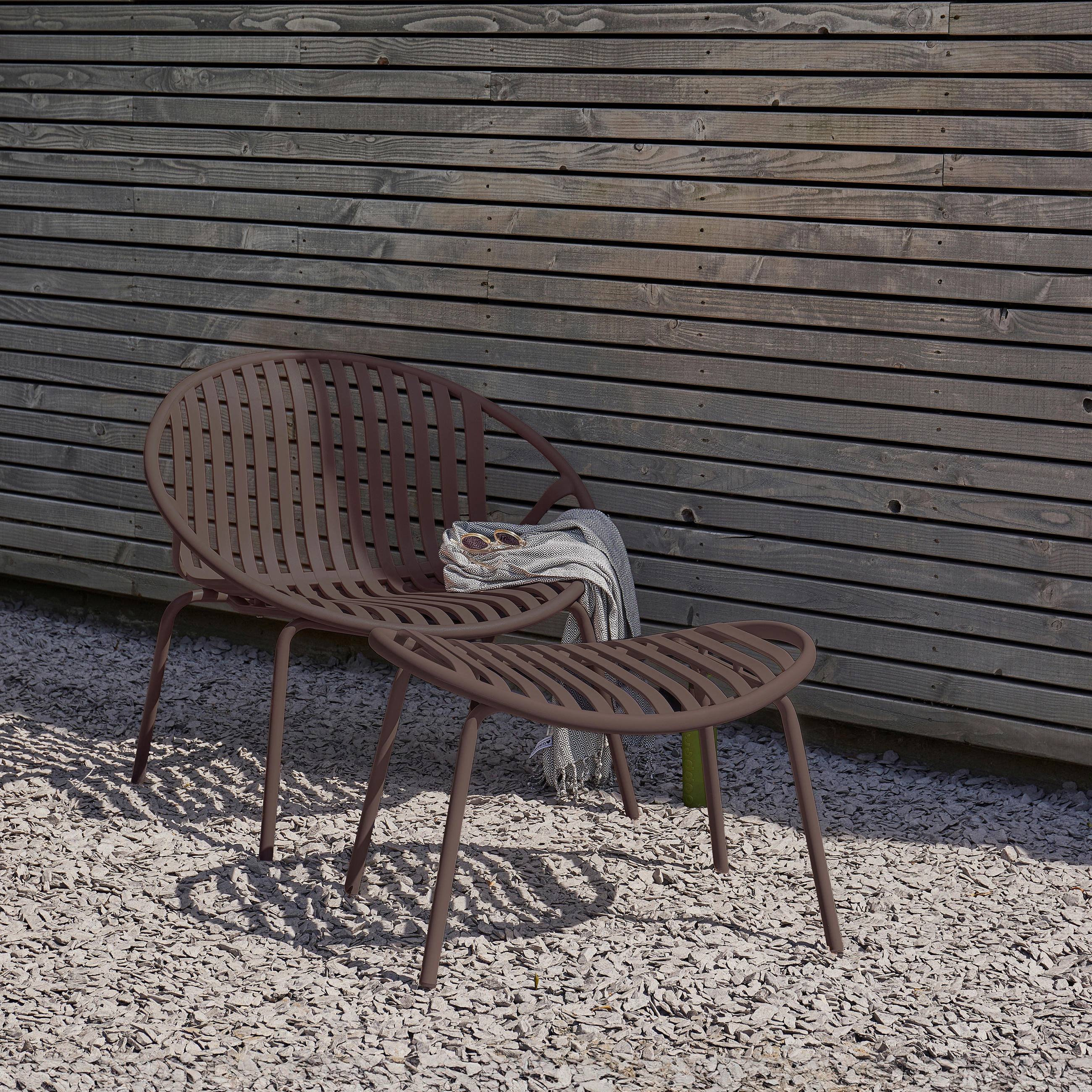 GARTENSET 2-teilig  - Lila/Braun, MODERN, Kunststoff/Metall - Livetastic