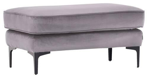 HOCKER in Textil Hellgrau - Hellgrau/Schwarz, Lifestyle, Textil/Metall (103/48/58cm) - Landscape