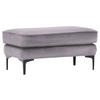 HOCKER in Textil Hellgrau  - Hellgrau/Schwarz, Lifestyle, Textil/Metall (103/48/58cm) - Landscape