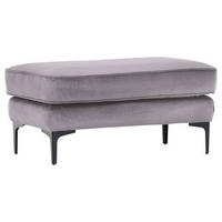 HOCKER in Textil Hellgrau  - Hellgrau/Schwarz, Lifestyle, Textil/Metall (103/48/58cm) - Landscape