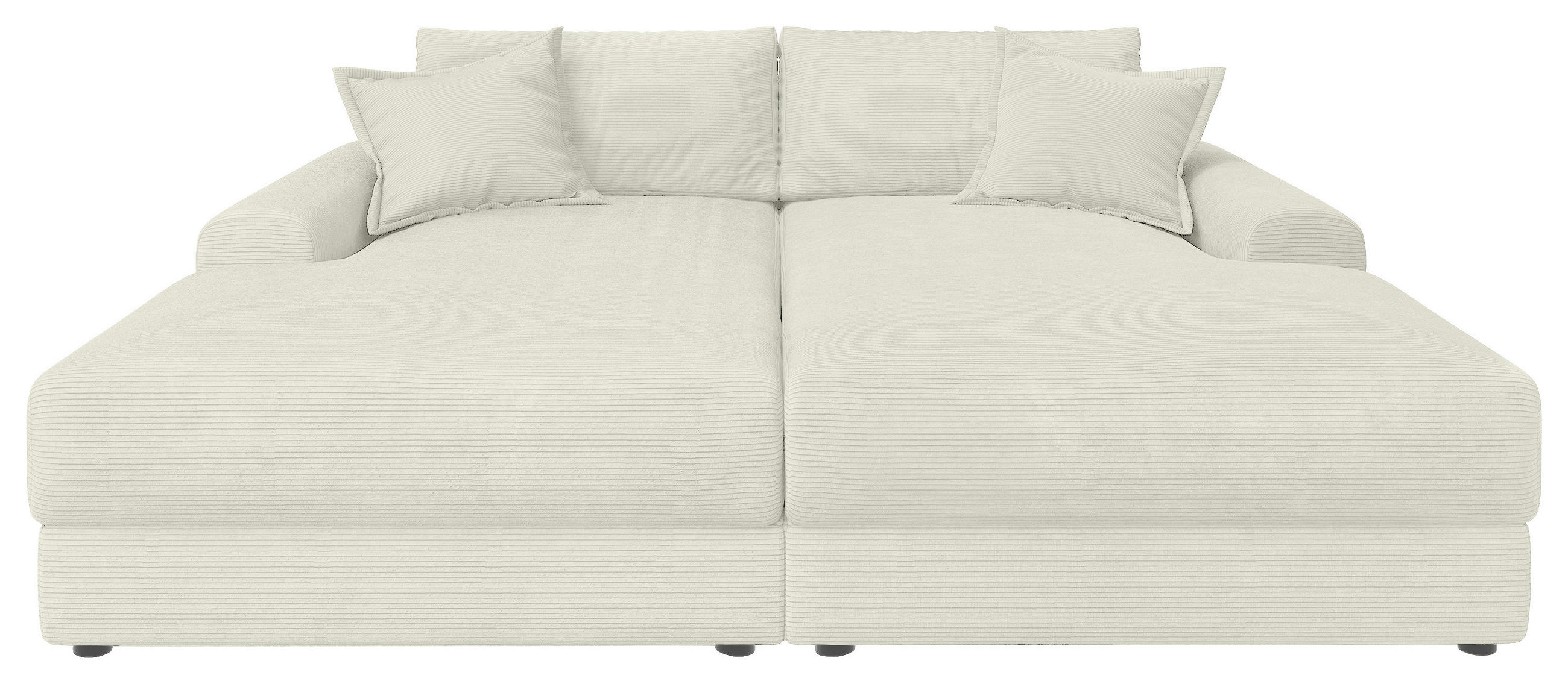 BIGSOFA Cord Perlmutt  - Perlmutt/Schwarz, MODERN, Kunststoff/Textil (234/93/190cm) - Carryhome