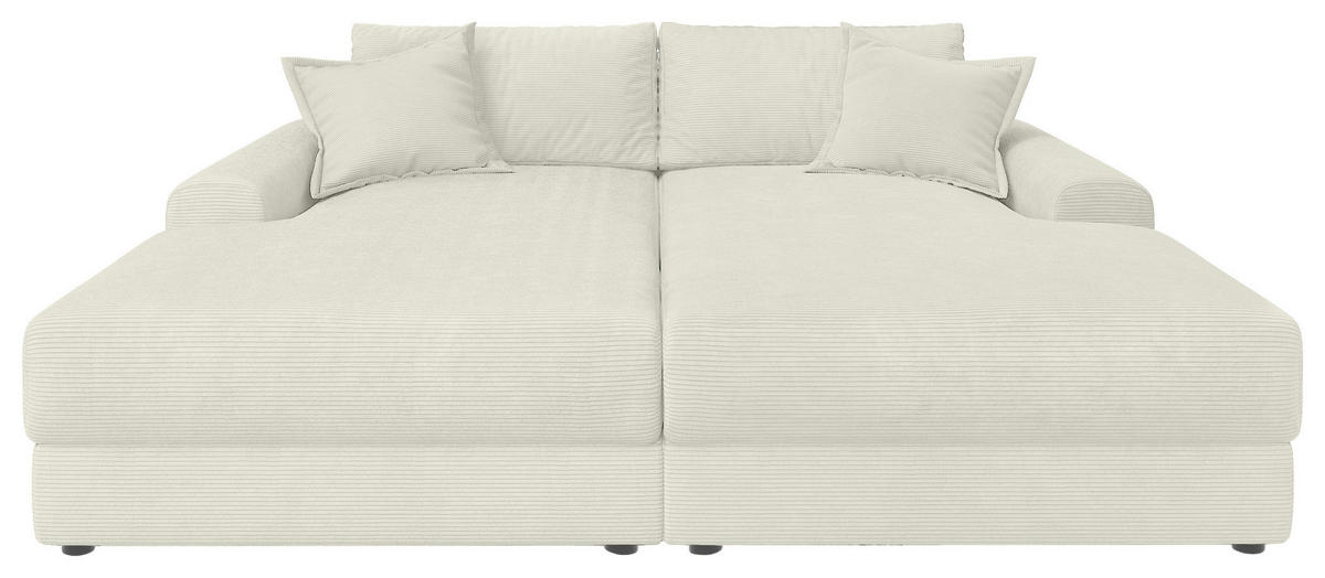 BIGSOFA Cord Perlmutt  - Perlmutt/Schwarz, MODERN, Kunststoff/Textil (234/93/190cm) - Carryhome