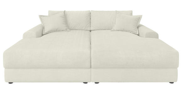 BIGSOFA Cord Perlmutt  - Perlmutt/Schwarz, MODERN, Kunststoff/Textil (234/93/190cm) - Carryhome