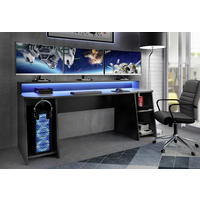 GAMINGTISCH 200/72/91 cm Schwarz  - Schwarz, Modern, Holzwerkstoff/Kunststoff (200/72/91cm) - MID.YOU