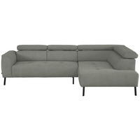 ECKSOFA in Struktur Hellgrau  280/205 cm  - Hellgrau/Schwarz, Design, Textil/Metall (280/205cm) - Xora