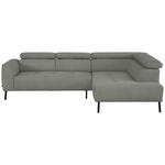 ECKSOFA in Struktur Hellgrau  280/205 cm  - Hellgrau/Schwarz, Design, Textil/Metall (280/205cm) - Xora