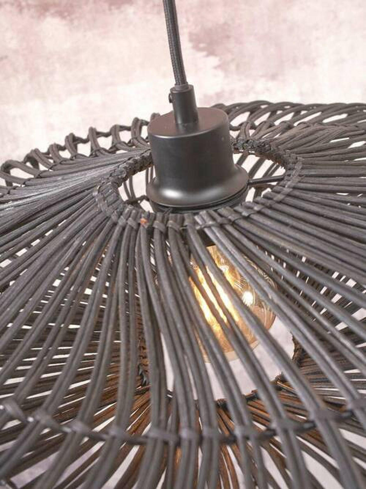 STEHLEUCHTE 63/40/150 cm    - Schwarz, Trend, Naturmaterialien (63/40/150cm) - Good & Mojo