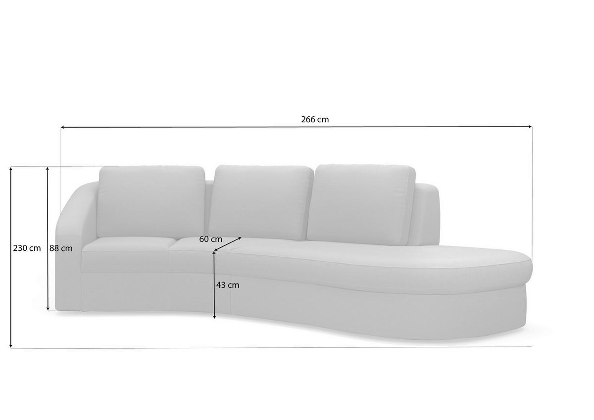 ECKSOFA in Samt Aubergine  - Aubergine/Schwarz, Modern, Kunststoff/Textil (266/230cm) - Sit & More
