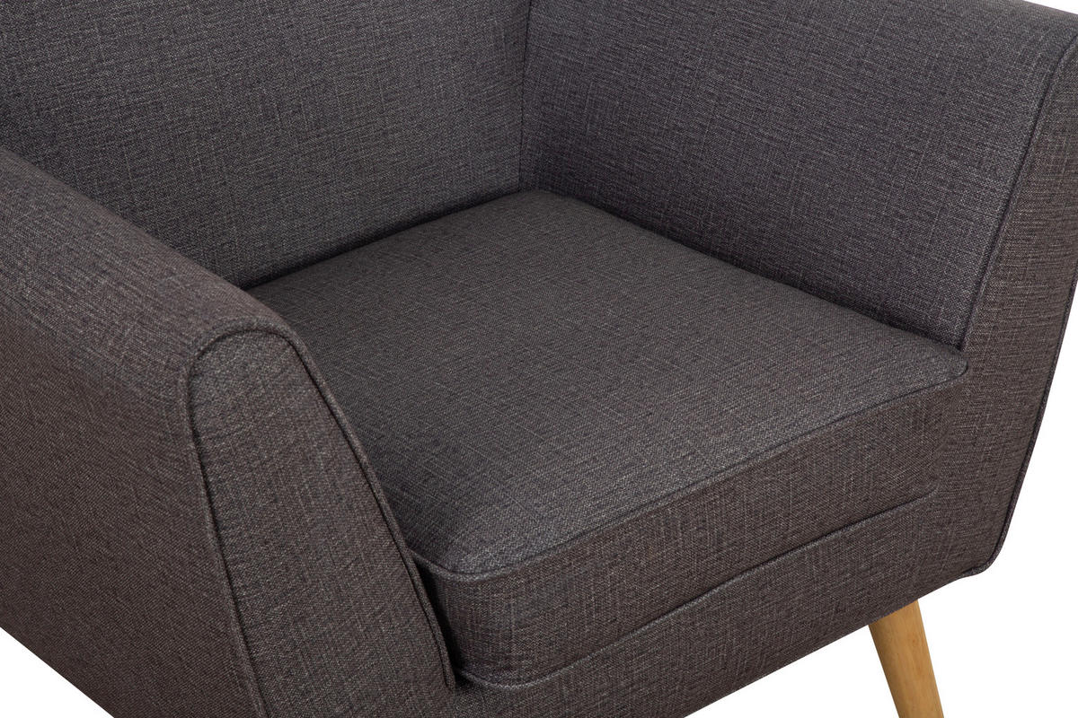 SEDACIA ZOSTAVA, textil, tmavosivá - prírodná farba/tmavosivá, Modern, drevo/textil (178.5/83/79cm) - P & B