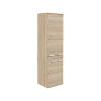 MIDISCHRANK 40/148,8/34,8 cm  - Eichefarben/Silberfarben, Design, Glas/Holzwerkstoff (40/148,8/34,8cm) - Welnova