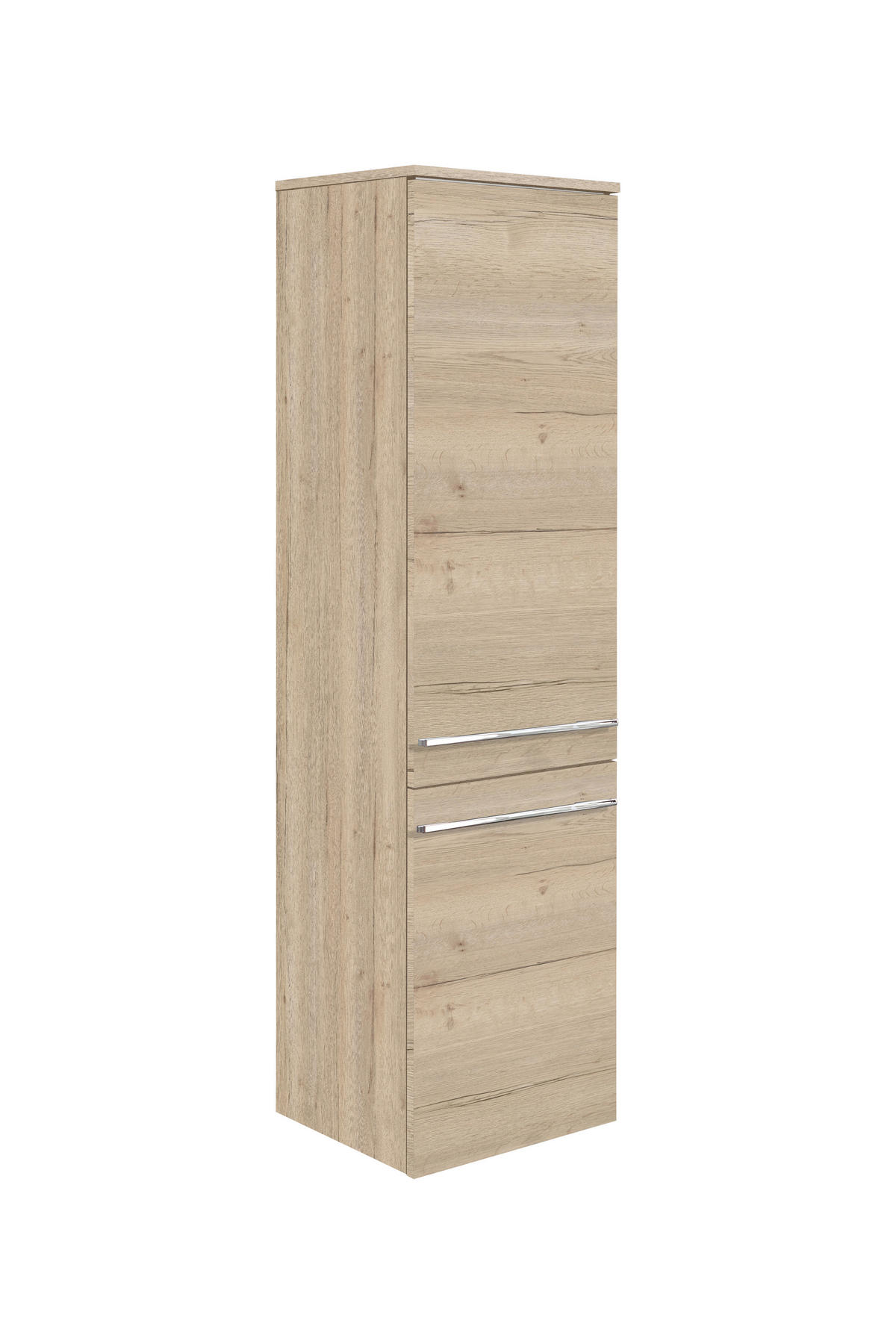 MIDISCHRANK 40/148,8/34,8 cm  - Eichefarben/Silberfarben, Design, Glas/Holzwerkstoff (40/148,8/34,8cm) - Welnova