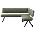ECKBANK 205/165 cm  in Grün, Schwarz  - Schwarz/Grün, MODERN, Textil/Metall (205/165cm) - Cantus