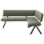 ECKBANK 180/140 cm  in Grün, Schwarz  - Schwarz/Grün, MODERN, Textil/Metall (180/140cm) - Cantus
