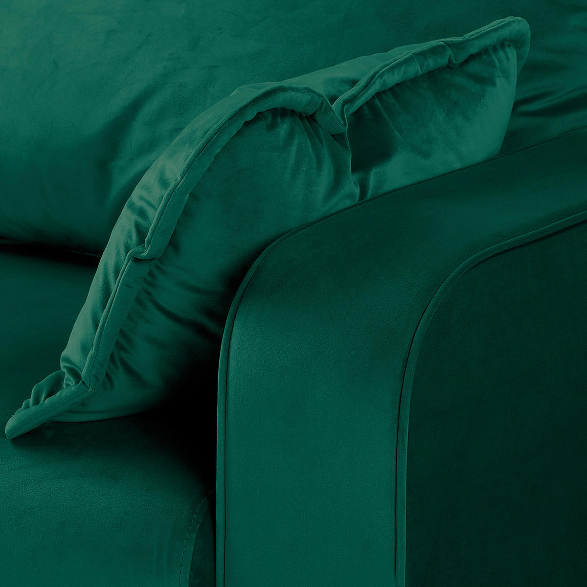 3-SITZER-SOFA Mikrofaser Grün  - Wengefarben/Grün, Design, Holz/Textil (193/86/87cm) - Livetastic