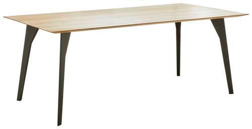 ESSTISCH Asteiche massiv rechteckig Eichefarben - Eichefarben/Dunkelgrau, Design, Holz/Metall (200/100/77cm) - Musterring