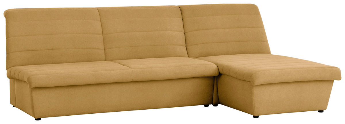 ECKSOFA Looks VIII Senfgelb Webstoff  - Senfgelb/Schwarz, Design, Kunststoff/Textil (274/168cm) - LOOKS by W.Joop
