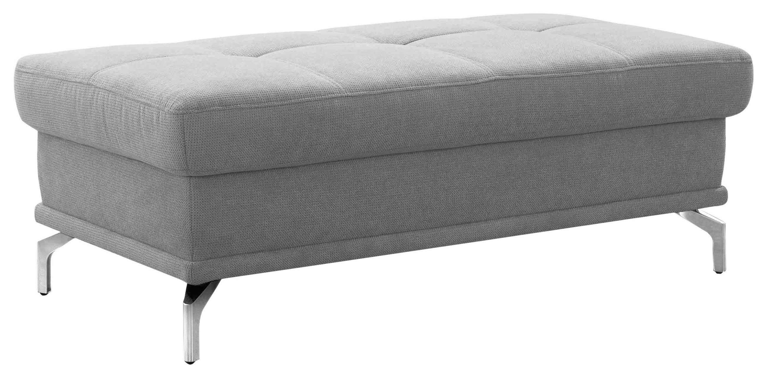 HOCKER Flachgewebe Silberfarben  - Silberfarben, KONVENTIONELL, Textil/Metall (133/47/72cm) - Sit & More