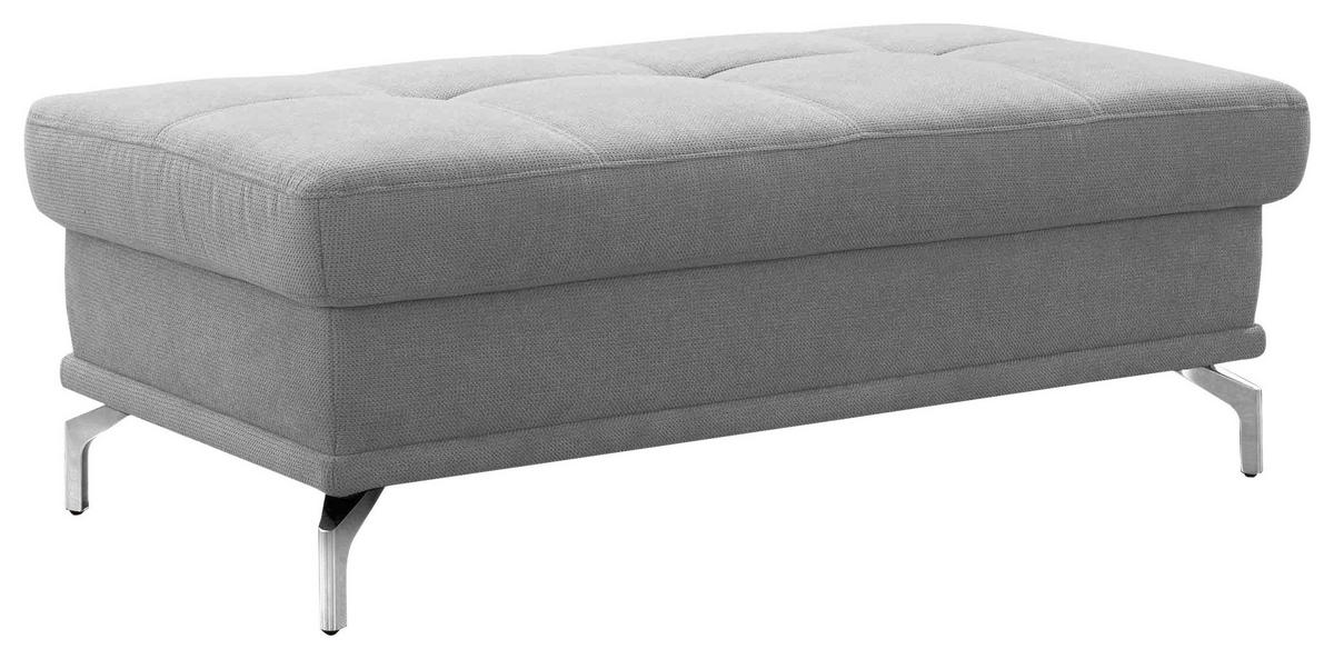 HOCKER in Textil Silberfarben  - Silberfarben, KONVENTIONELL, Textil/Metall (133/47/72cm) - Sit & More