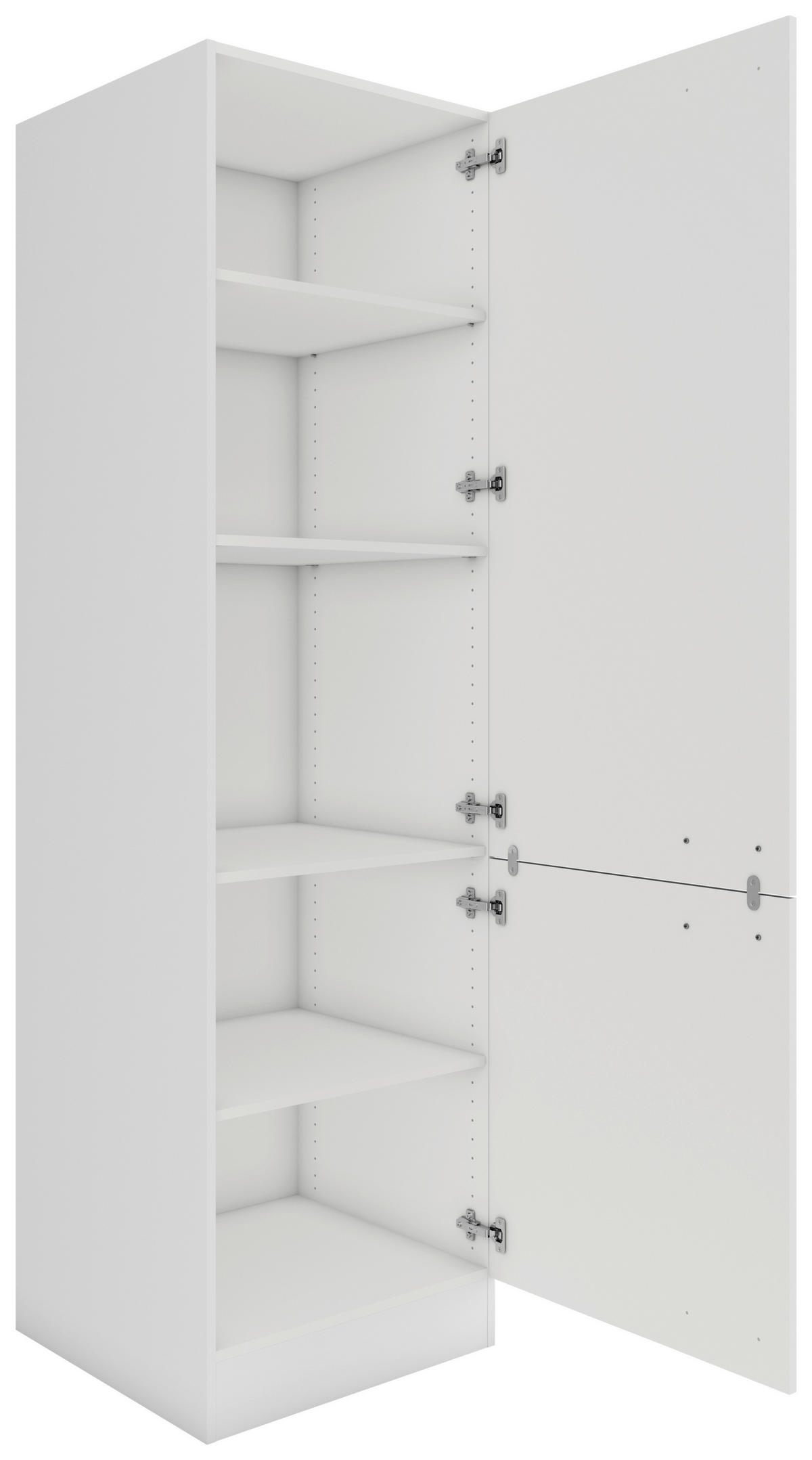 APOTHEKERSCHRANK 60/206,8/57,1 cm  in Weiß  - Alufarben/Weiß, Basics, Holzwerkstoff/Metall (60/206,8/57,1cm) - Optifit
