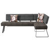ECKBANK 225/169 cm  in Schwarz, Dunkelgrau  - Dunkelgrau/Schwarz, Design, Textil/Metall (225/169cm) - Dieter Knoll