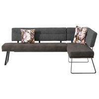 ECKBANK 225/169 cm  in Schwarz, Dunkelgrau  - Dunkelgrau/Schwarz, Design, Textil/Metall (225/169cm) - Dieter Knoll