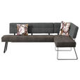 ECKBANK 225/169 cm  in Schwarz, Dunkelgrau  - Dunkelgrau/Schwarz, Design, Textil/Metall (225/169cm) - Dieter Knoll
