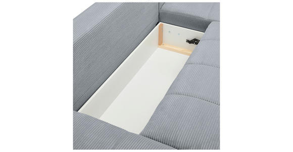 WOHNLANDSCHAFT  in Cord Dunkelgrau  - Chromfarben/Dunkelgrau, KONVENTIONELL, Kunststoff/Textil (180/376/180cm) - Carryhome