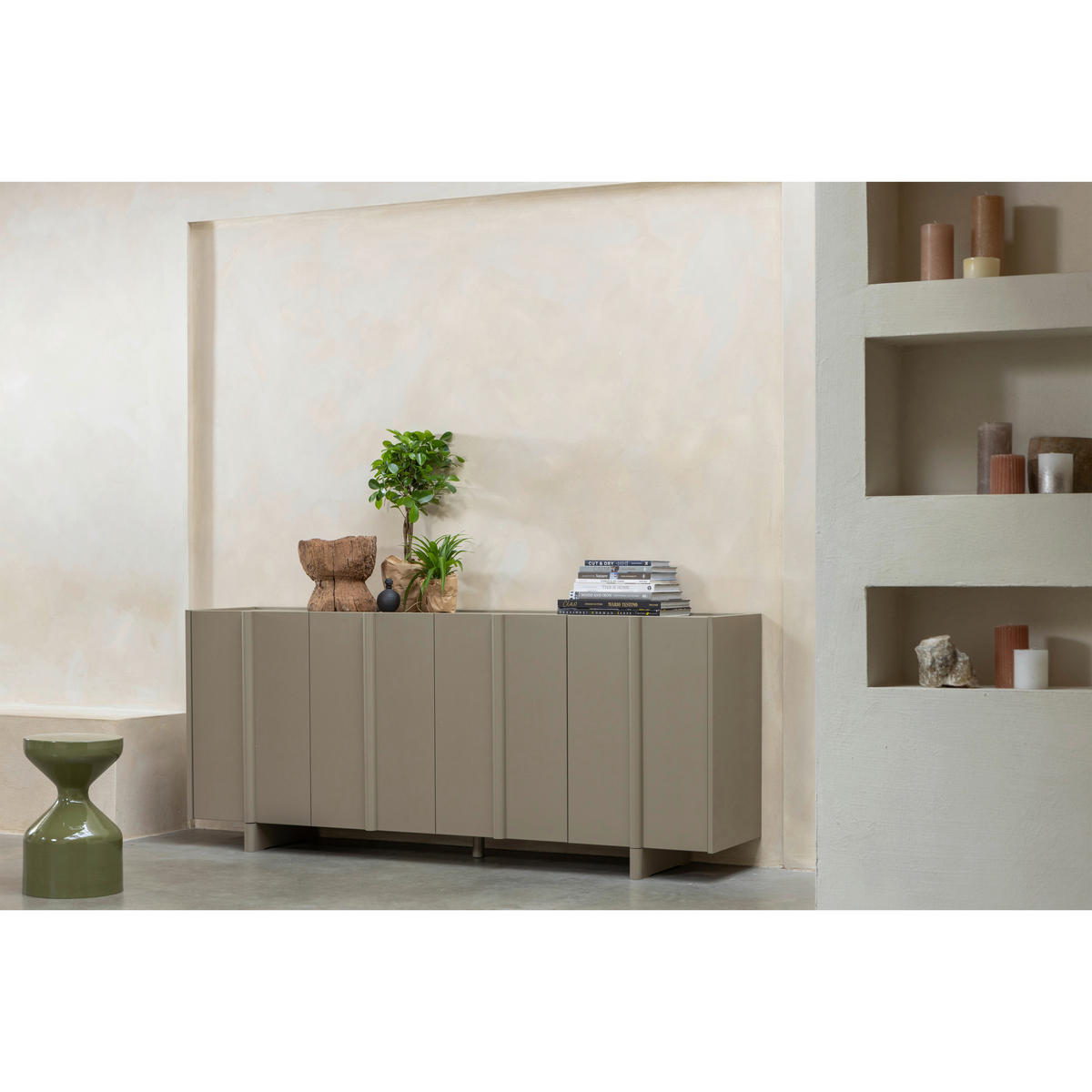 SIDEBOARD Basu  in 200/85/46 cm  - Schlammfarben, Design, Holz (200/85/46cm) - Livetastic